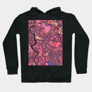 Rome Map Pattern in Purple & Pink Hoodie